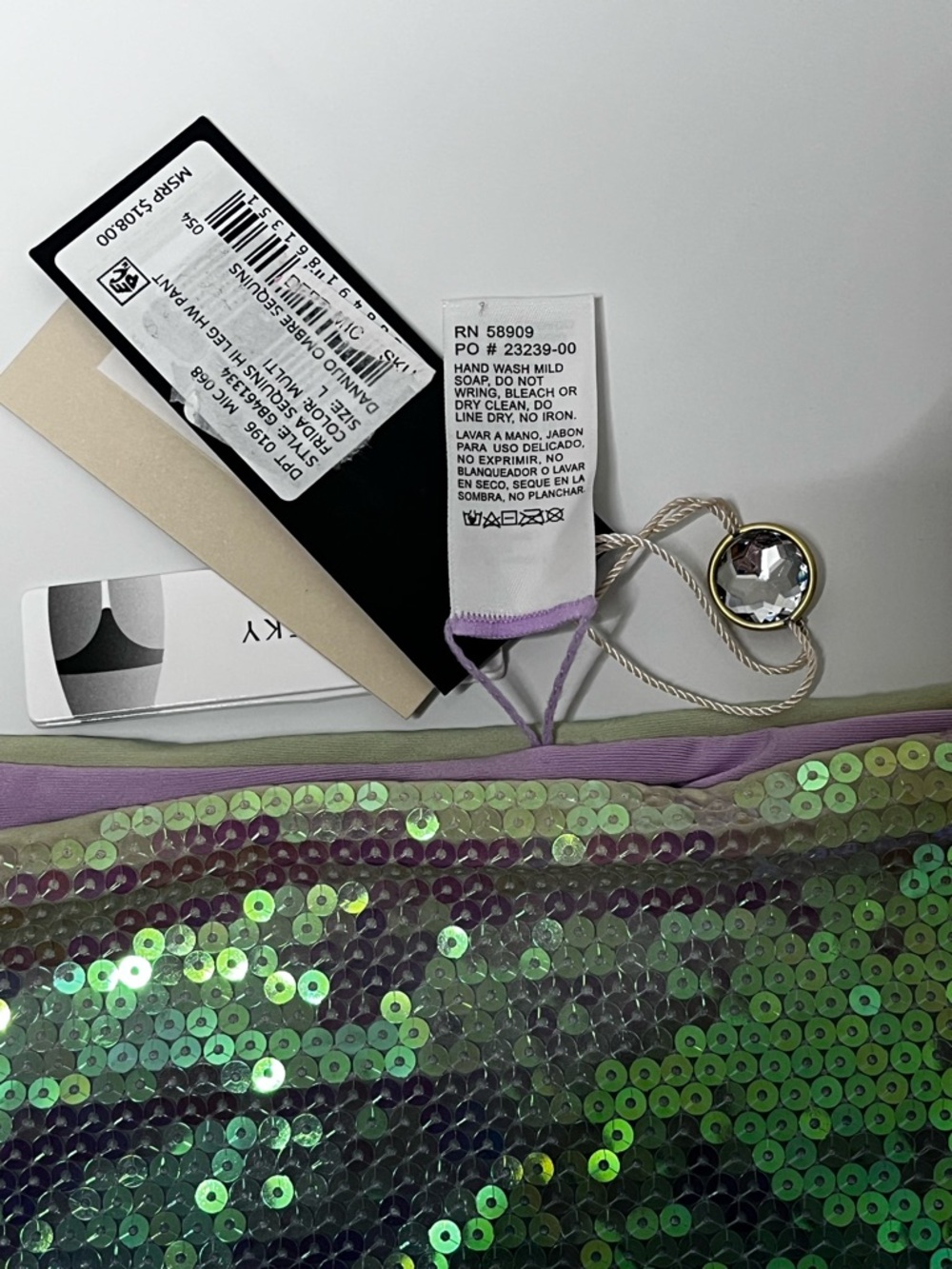 Gianni Bini & Dannijo Sequins Multicolor Bikini Top and High-Waist Bottom Sz L - Picture 7 of 8